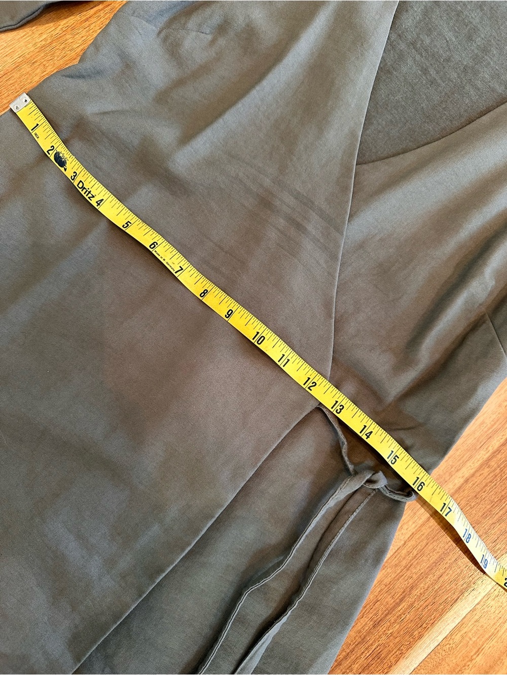 Matty M Olive Wrap Romper | Small | Long Sleeve Tie Waist Utility Chic | A-1836 - Picture 14 of 16